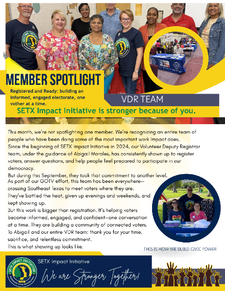 SETX Impact Initiative Volunteer Deputy Registrar team